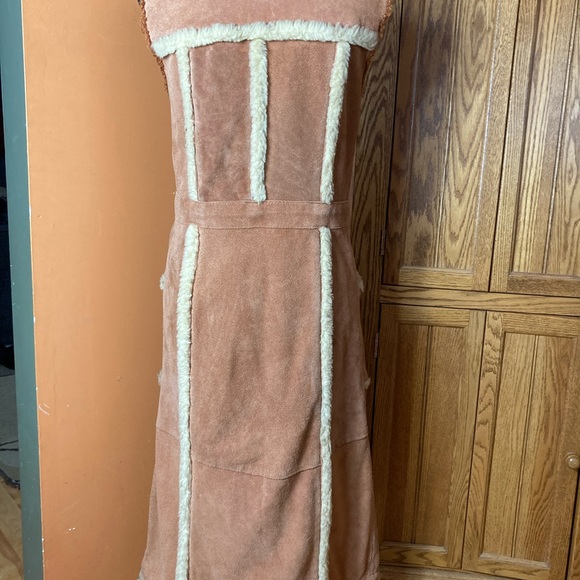 Vintage long leather snap button vest - Picture 3 of 9